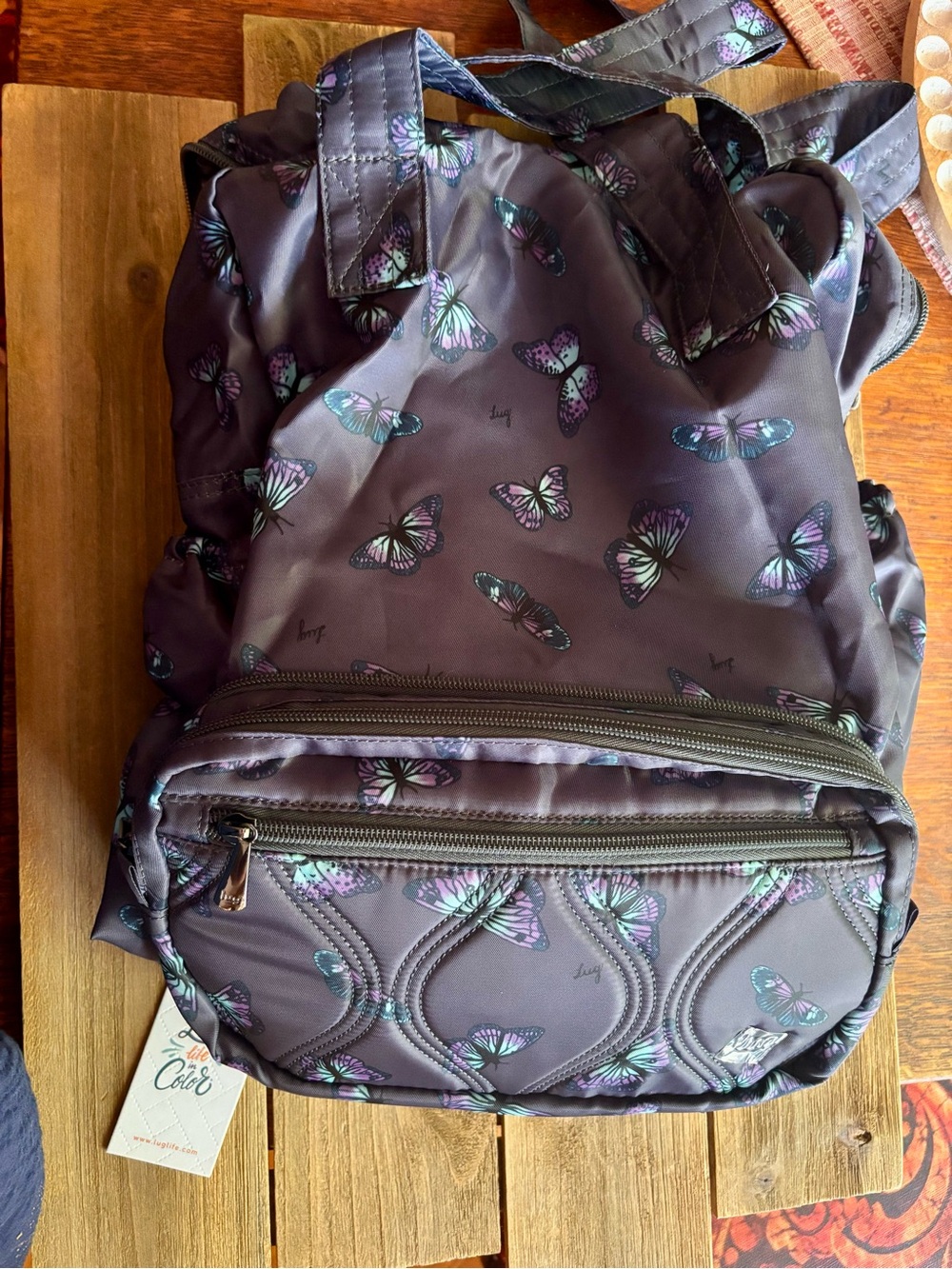 Lug Purple Butterfly Crescendo Convertible Shooper with Crossbody bag - Picture 6 of 14
